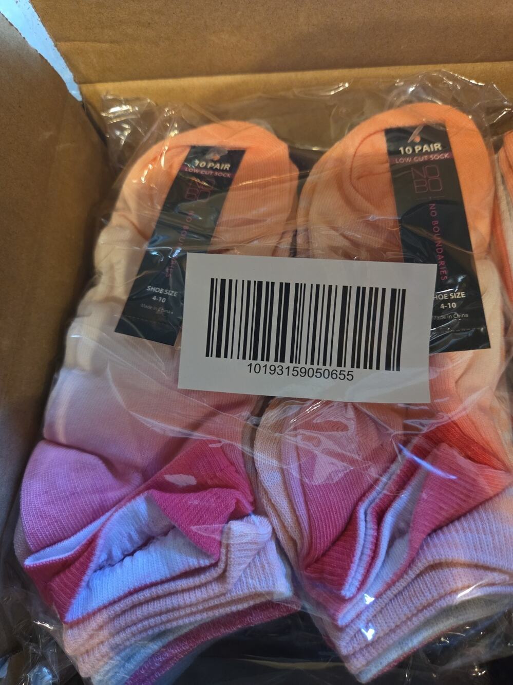 Wholesale Bulk Lot 240 Pairs No Boundaries Womens Low Cut Socks Pink Size 4-10